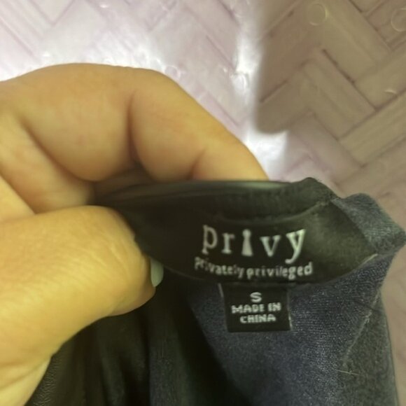 PRIVY Privately Privileged Belted Faux Leather black Jacket - Picture 8 of 8